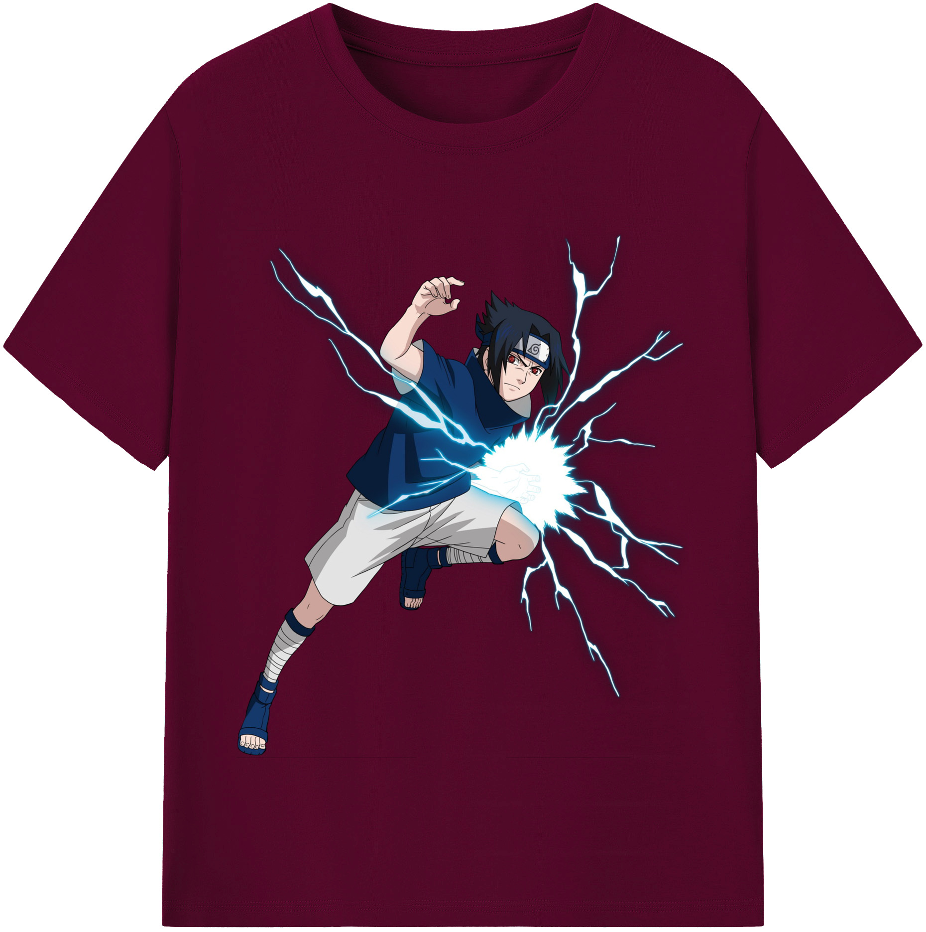（画像用） NARUTO -ナルト- うちは サスケ Uchiha Sasuke レディースカジュアルプリントTシャツ（綿100％）